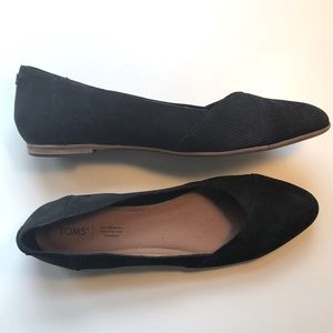 TOMS Jutti Black Suede Flat W12